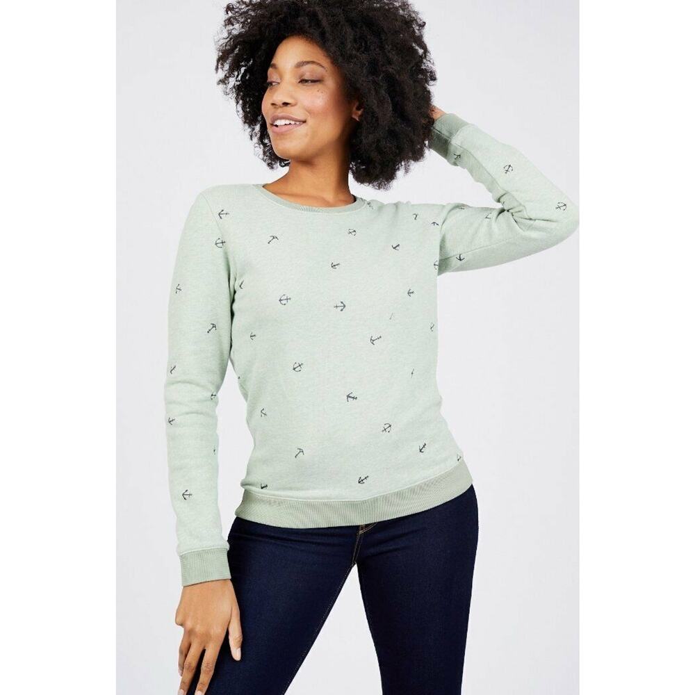 $89 Scotch & Soda Green Konnichi What Black Anchor Print Sweatshirt Small NEW